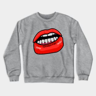 terrible puns lip tattoo Crewneck Sweatshirt